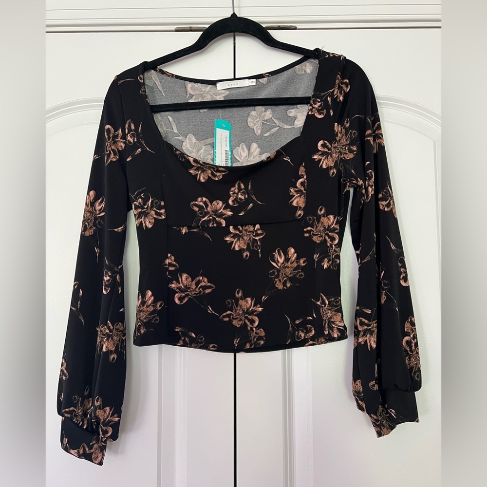 Cropped Floral Knit